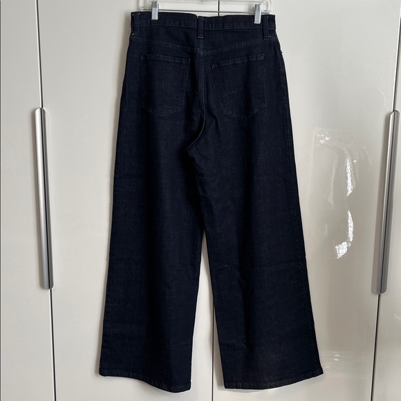 Banana Republic Women's Dark Blue Pleated Wide Leg Denim Jeans, 29/8 - Picture 7 of 9